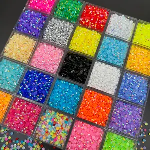 Sparkly Resin Flat-Back Rhinestones Glam Pack Glitter - 3mm AB Color Jelly Rhinestones, 15500 Pieces with Bright Shine, Ideal for DIY Crafts, Glitter Decorative Nails, Mug Decor, Sparkly Rhinestone