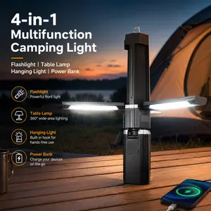 3000mAh USB-C Rechargeable Multi-functional LED Camping Lantern with Power Bank and Hanging Hook Camping Accessories