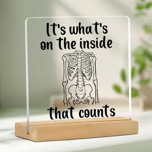 Skeleton Anatomy Sign, X-ray Technician Student Desktop Sign, Home Decor for Living Room Bedroom, Creative Gift for Friends, Halloween