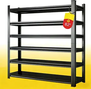 6-Tier Heavy Duty Metal Storage Shelving Unit, Adjustable, Rolled Edge Design, Easy Assembly, 3000LBS Capacity, Ideal for Garage, Pantry, Closet - 82"H x 39.4"W x 18"D shelves organizer rack storage shelf strong