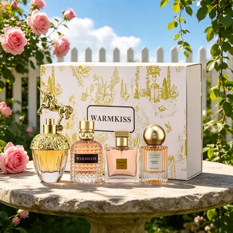 WARMKISS Women's Long-Lasting Perfumes Eau de Toilette Fragrance Set, Premium Packaging Chic Box 4-Scent Assortment (50ml+30ml*2+25ml) with Floral,Fresh,Timber Notes,Everyday Wear,Ideal Gifts for Women, Premium Packaging Fragrance Sets