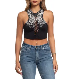 Affliction Women's Tanks/Top T-shirt Death Eyes