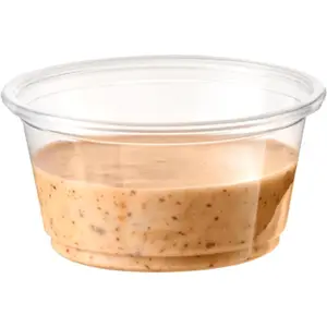 250 Pack 2 oz  Condiment Cups No , Disposable Jello Shots Containers, Small Dipping Sauce Cups, Plastic Ramekins in Bulk, Stackable Souffle Cups for Sample, Portioning