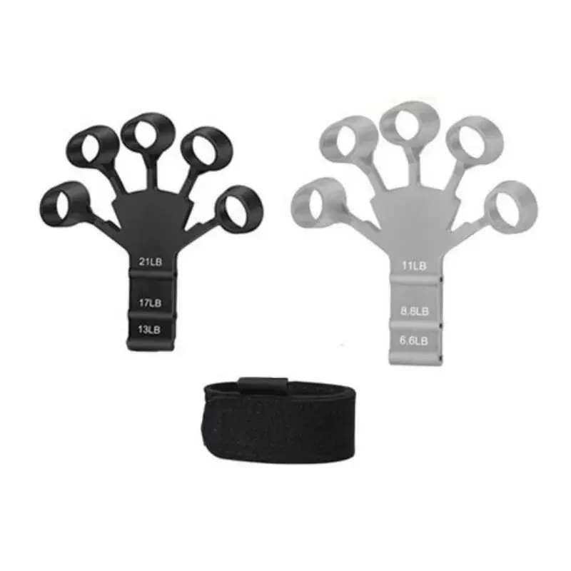 Two-piece Adjustable Finger Strength Trainer with 6 Resistance Levels for Hand Grip Exercises for Rehabilitation, Guitar Playing, Muscle Recovery, and Grip Training Hand Grip Exerciser Forearm Strengthener