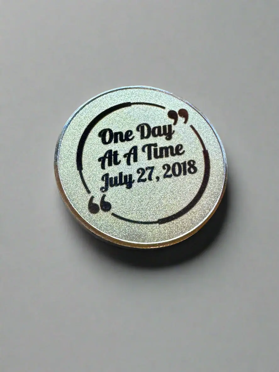 Custom Engraved Brass and Silver Sobriety Chips – Personalized with Your Milestones