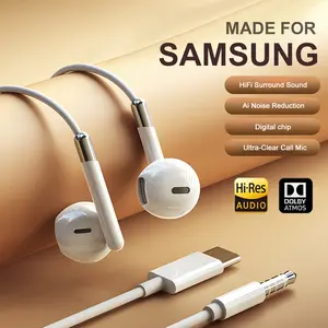 For Samsung Earplugs Dolby Surround Sound With Mic Type C 3.5mm Music Wired Headphones For Samsung Galaxy S25 S24 S23 S22 Ultra