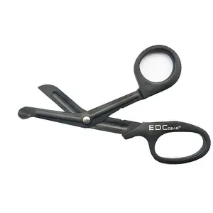 Emergency Medical Scissors, 1 Count Premium Quality Stainless Steel First Aid Bandage Scissors, Fluoride-coated Non-stick Blades Scissors