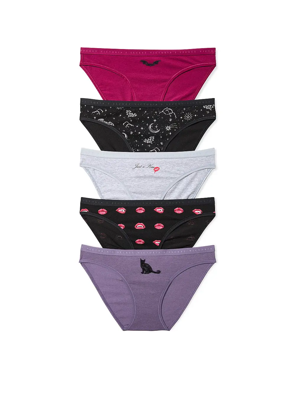 Victoria's Secret 5-Pack Stretch Cotton Halloween Bikini Panties