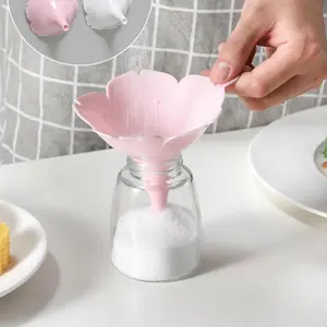 Flower Shaped Cherry Blossom Funnels, 2 Counts Easy Bottle Filling and Cooking Funnels, Kitchen Gadgets and Accessories for Home Use, Utensils