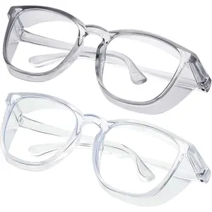 Safety glasses Goggles Nurses Protective Eyewear - Anti Fog Square Frame Stylish Clear Glasses for Women Men