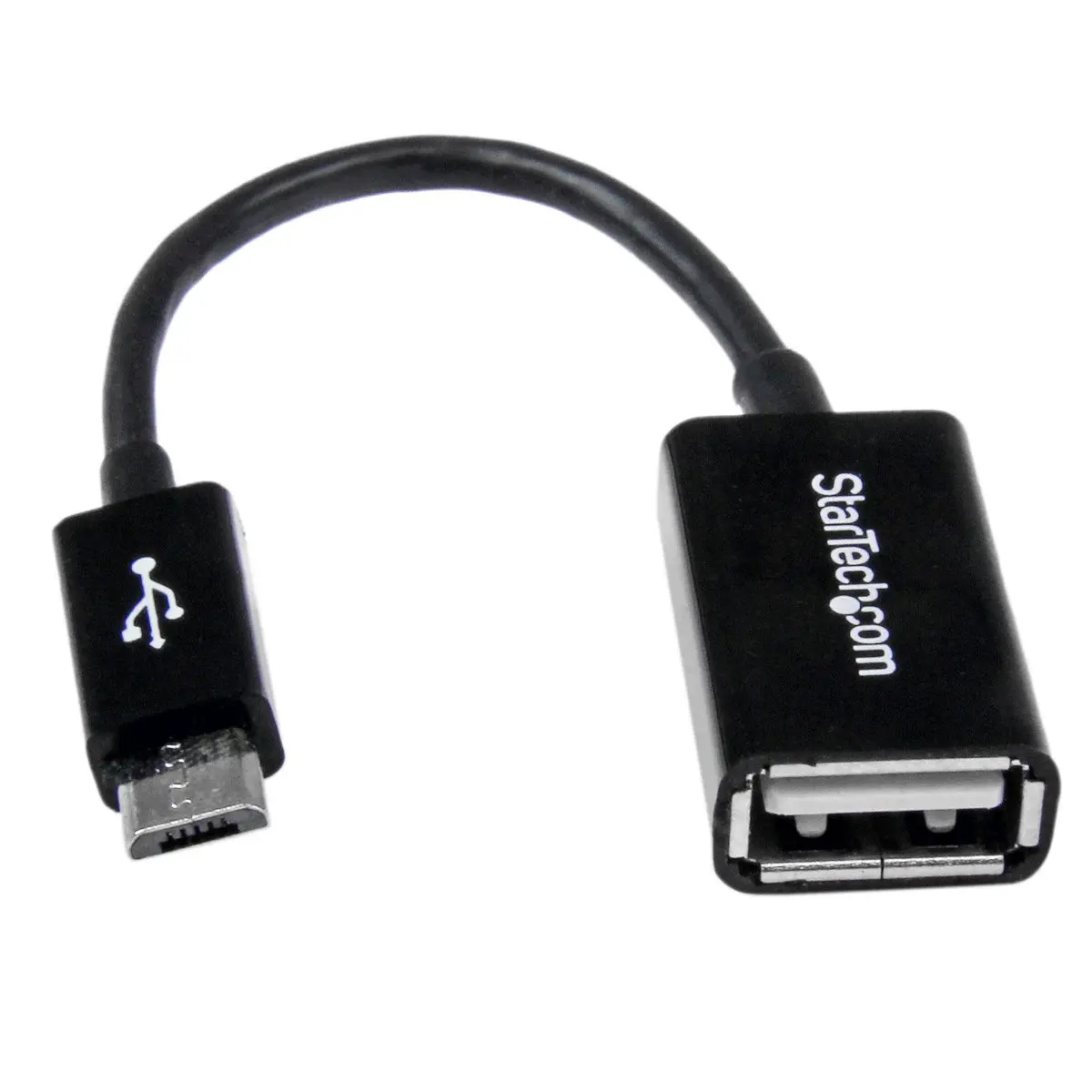 StarTech 5" OTG Host Adapter with 5 Pin USB Micro-B Male to 4 Pin USB A Female Connector, 28 AWG
