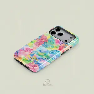 Watercolor Floral Leaf Print Phone Case Cover, Durable Two-In-One Protection, Fits iPhone 17 16 15 14 13 12 Pro Max, Samsung Galaxy S25 S24 S23 S22 Ultra Series