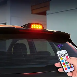 Solar Car Roof Warning Light - No Wiring Needed! Remote Control 8 Colors Multi-Mode Flashing Lamp for Truck SUV RV