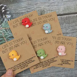 5pcs Cute Dinosaur Pocket Hug Encouragement Cards, Soft Color Emotional Support, Ideal Gift for Birthday Christmas Valentine's Day, Quote Cards