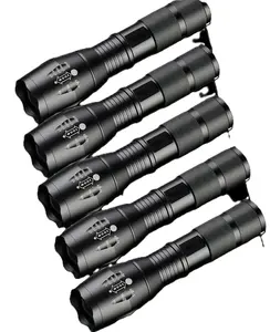 5 x Tactical Flashlight High Powered 5 Modes Zoomable Aluminum