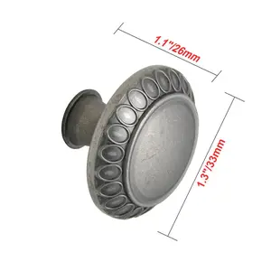 Utopia Alley HW345PLPT011-10 Barnet Cabinet Knob, 1.3 in. Diameter, Pewter, 10 pack