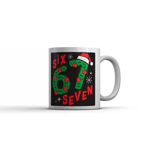 6 7 Christmas Mug Funny Sarcastic Viral Meme Joke Coffee Cup - 11oz Funny Coffee Mugs Ceramic Printed Drinkware Cup