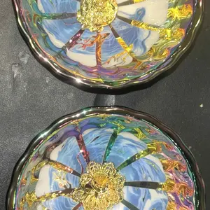 Gilded Dragon Bead Golden Peacock Embroidered Window Pattern Jianzhan Tea Cup Owner's Cup Tea Bowl