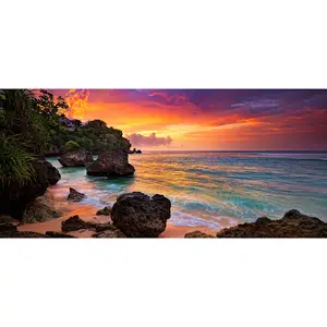 Seaside Sunset Oil Paint By Numbers Kits Canvas Picture DIY Drawing (B630)