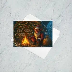 Merry Krampus 4" x 6" Christmas Card