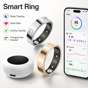 Smart Wearable sport Fitness Tracker Ring with Charging Case – Sleep Monitoring, Heart Rate Tracking, Step Counting, Daily Wellness Support (Festival, Summer Use) fee app
