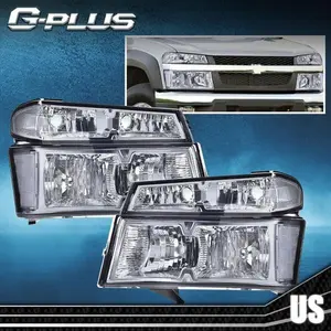 Fit For 04-12 GMC Canyon/Chevy Colorado Headlights Assembly+Bumper Lights LH+RH New G-PLUS