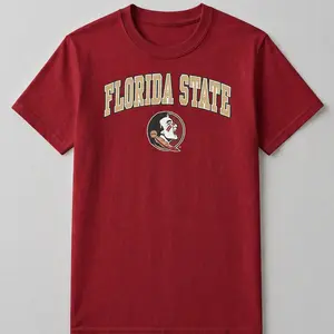 [MADE IN US] Florida State T Shirt, Classic Crew Neck With Florida State University Logo And Text Graphic, Soft Cotton Tee, Perfect Gift For FSU Fans And Alumni