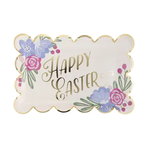 Happy Easter Scallop Paper Plate