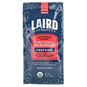 Laird Superfood Functional Mushroom Coffee, Perform, Ground, Medium Roast, 12 oz (340 g)