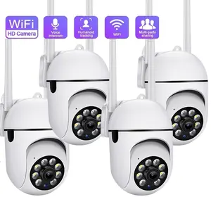 [4pcs WiFi Dome Camera System with AI Motion Tracking] 4pcs 3MP Wireless WiFi Dome Camera System, Wall Hanging, Indoor Use, 1440p Video, Android & Smartphone App Control, with Two-Way Audio, 360-degree PTZ, Color Night Vision, AI Motion Tracking, Spotligh
