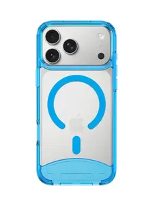 Clear Neon Blue iPhone Case - MagSafe