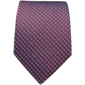 BISSE Necktie - Micro Fabric Men's Tie, Burgundy and Patterned Tie, Men's Necktie