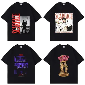 Classic Movie Scarface TShirt Fashionable Cool Vintage Short Sleeve T-Shirt Summer Fashion Comfortable Pure Cotton T-shirt Unisex Fashionable Clothing Holiday Gift