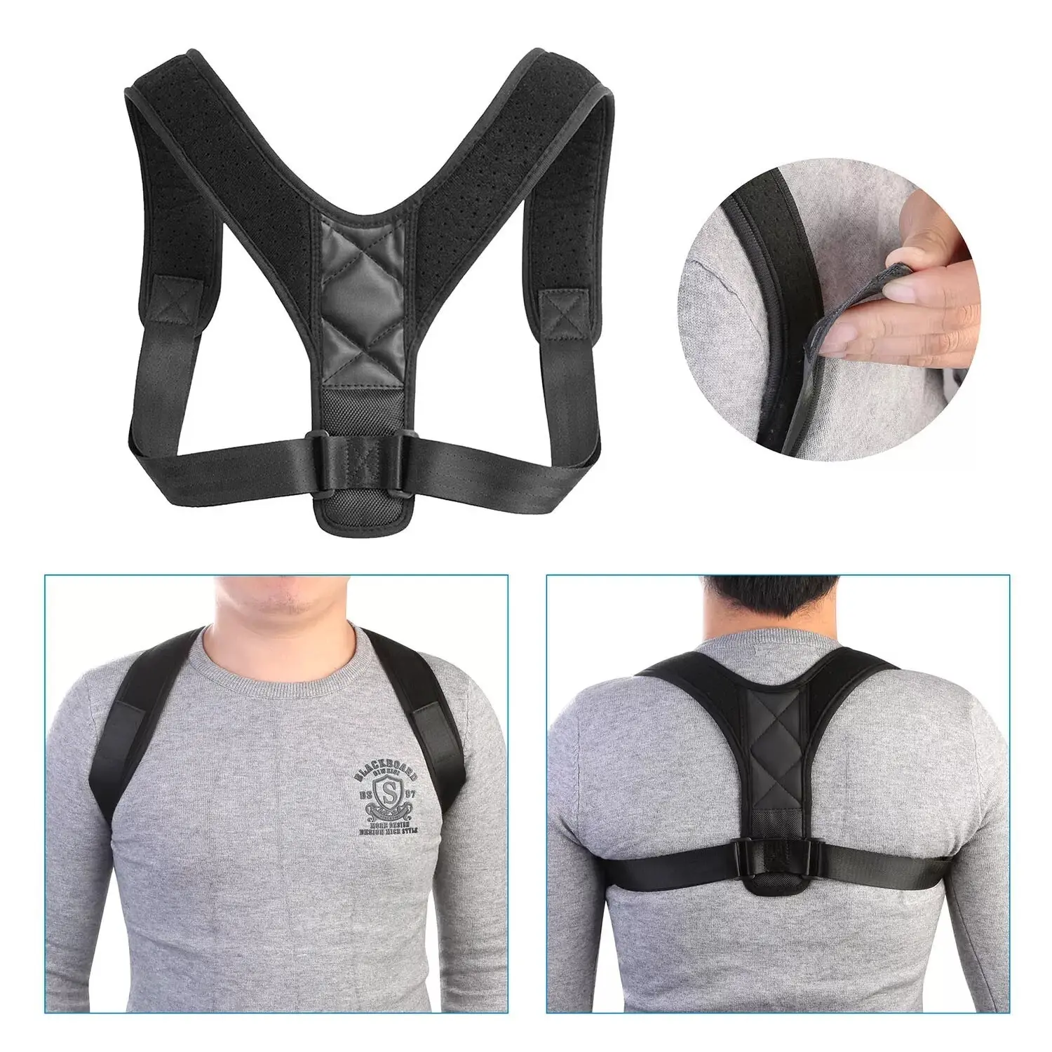 Adjustable Men Women Posture Corrector Back Shoulder Support Correct Brace Belt