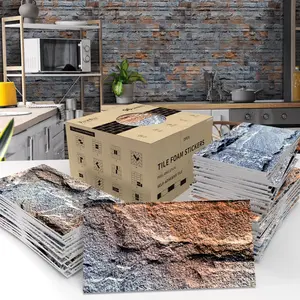 Rock Texture Texture Self-Adhesive Wall Stickers| For Renters/DIY Enthusiasts/Home Renovations | 3×6inch | Tool-Free Peel-and-Stick + Easy to Cut + Waterproof, Stain-Resistant & Easy to Clean, 2D Flat Texture Suitable for Kitchens & Bathrooms