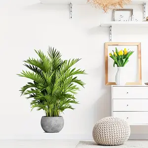 1pc Fresh Green Potted Plant Wall Sticker - Contemporary Matte Vinyl, Waterproof & Easy-to-Apply Decal for Bedroom, Living Room & Home Background - Adds Natural Aesthetic