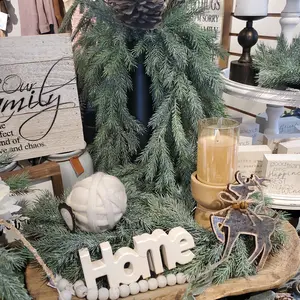Artificial Blue Spruce Candle Ring 4"