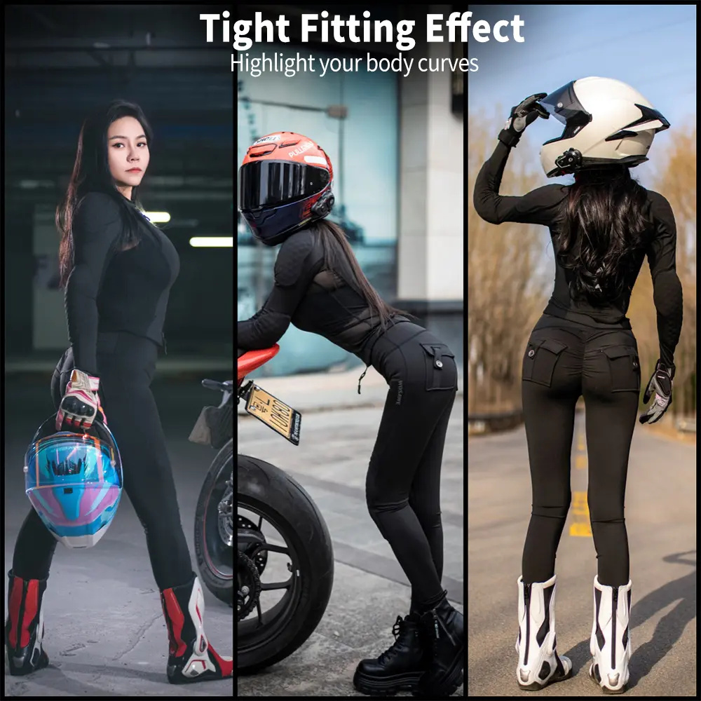 WOSAWE Women Motorcycle Jacket Lady Full Body Armor Set CE