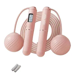 Cordless Jump Rope with Counter - Ropeless Jump Rope 2 in 1 with Large Cordless Ball-Weighted Jump Rope for Women with LCD Display… Adjustable Lightweight Intelligent Counting.