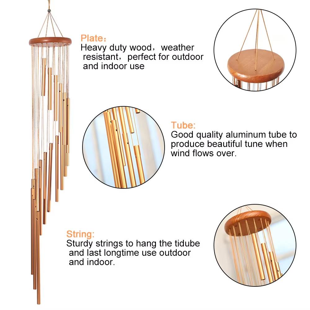 Retro style outdoor wind chimes perfect for decorating gardens and home patios emit soothing sounds that add a vibrant and colorful atmosphere to any outdoor space