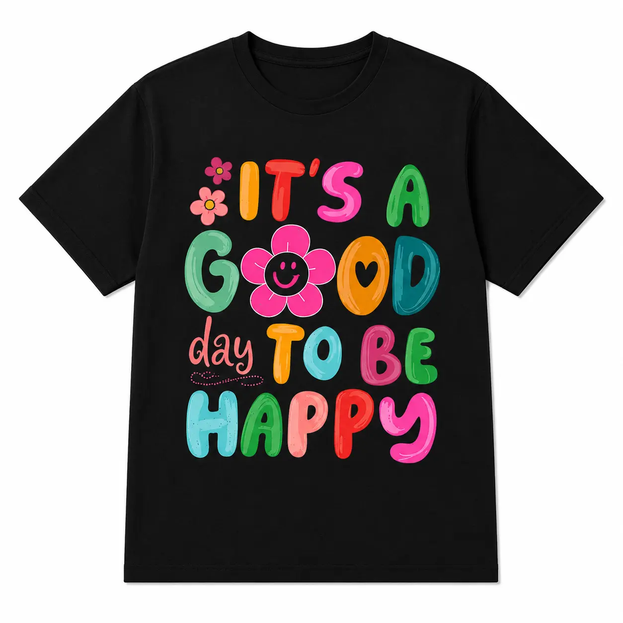 It's a Good Day To Be Happy T-Shirt, Retro Boho Hippie Shirt, Mental Health Shirt, Positive Inspiration Tee, Aesthetic Tee