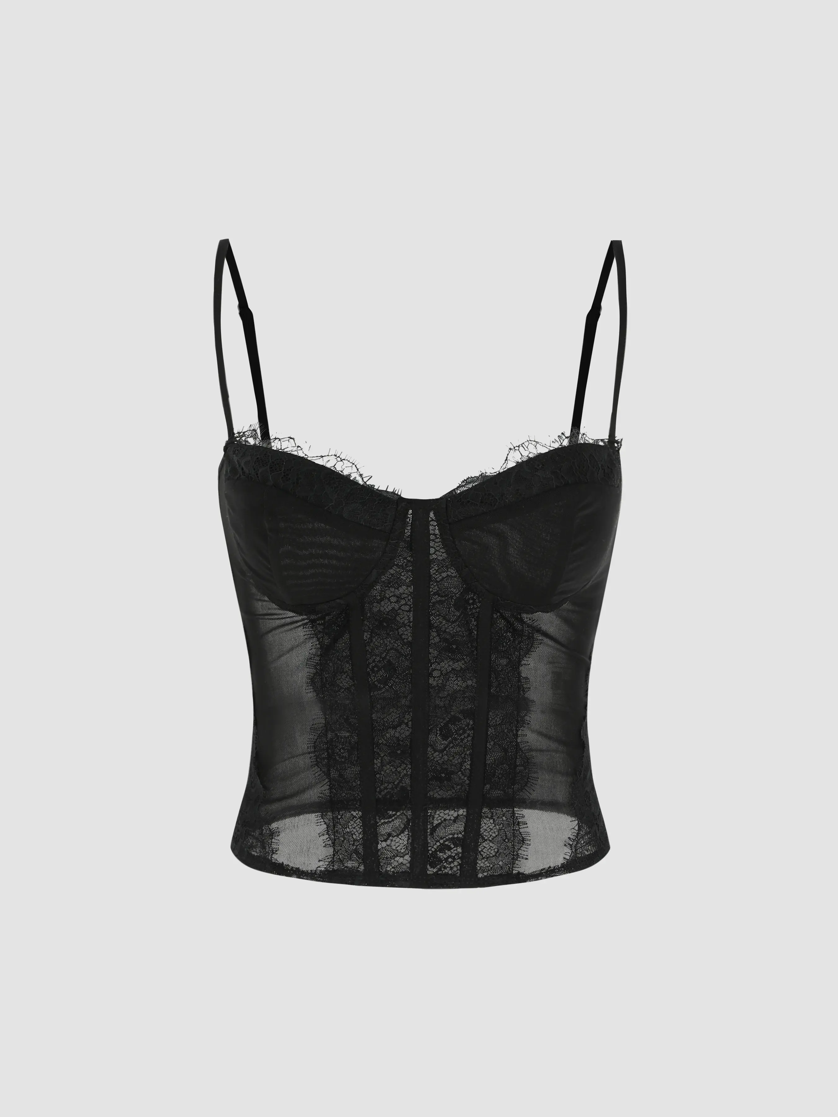 Cider [2 colors, size 2-10] Lace Sheer Cami Top
