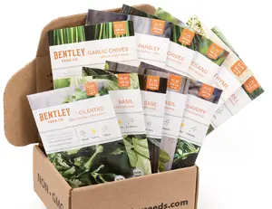 Bentley Seed Co. Culinary Herbs Seed Packets Spice Kit - 11 Varieties Including Summer Savory Sage Cilantro Chives Garlic Chives Thyme Oregano Dill Parsley Basil Genovese Sweet & Lemon Basil Eco-Friendly Packaging