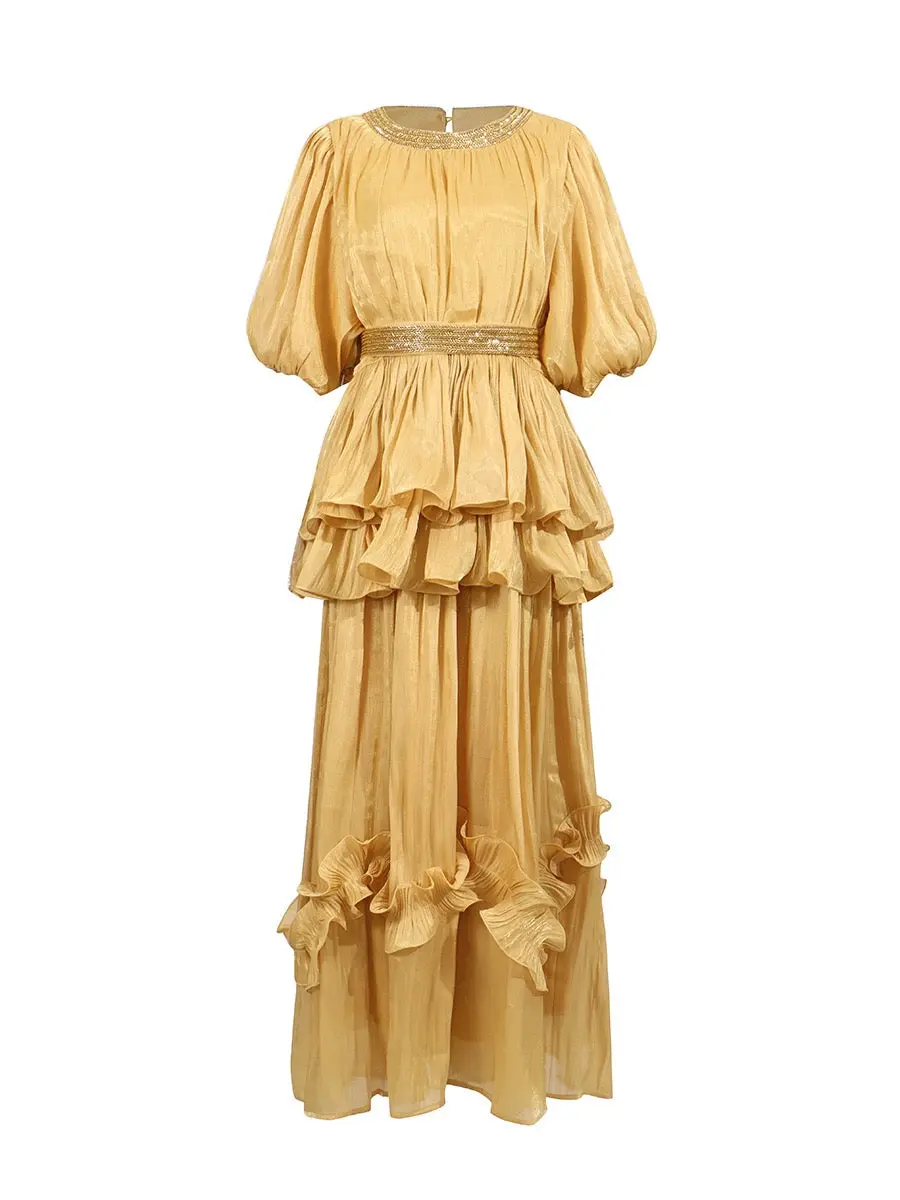 The Milan Dress In Honey Gold