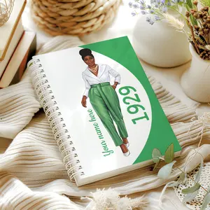1929 Iota Phi Lambda Sorority Monthly Planner Personalized Name, Green & White Sisterhood Agenda, Black Woman Girl Planner, Soror Gift Idea