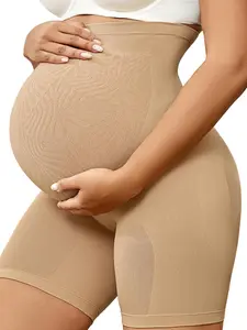 Maternity Solid Color Shapewear Shorts, Body Shaping Shapewear, Comfortable Seamless Butt Lifting Shaper Bottoms, Maternity Shapewear for All Seasons, Maternity Clothing