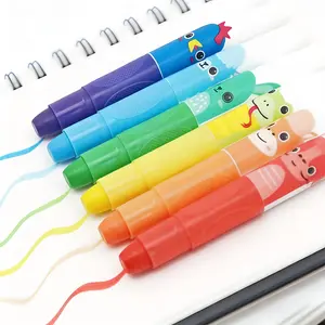 6pcs Watercolor Crayon Set, Washable Smooth Large Wax Sticks, Safe Non-Toxic Colors, Ideal for Kids Coloring Books, Doodling, Drawing, DIY Art