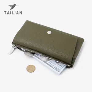 Women's Long Tri-Fold Wallet – Faux Leather with Lychee Grain Texture |   Holds 8+ Cards, ID Window & Zippered Coin Pocket |   Classic Everyday Wallet for Work, Travel & Gift for Her