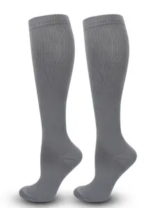Unisex Compression Socks 4-Pack, 20-30 Mmhg Support, Knee-High Design for Running & Athletic Performance, Promotes Blood Circulation, Elastic Sports Socks