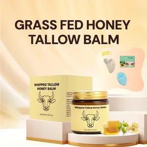 Beef Tallow & Honey Skin Balm, Lightly Scented Moisturizer, 4 oz Grass-Fed Beef Tallow & Honey Moisturizer for Face & Body, Deep Hydration & Skin Barrier Repair body care products